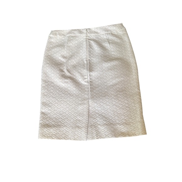 J.‎ Crew Ivory Beige Pencil Skirt Geometric Textured Women's size 00 - Picture 5 of 8